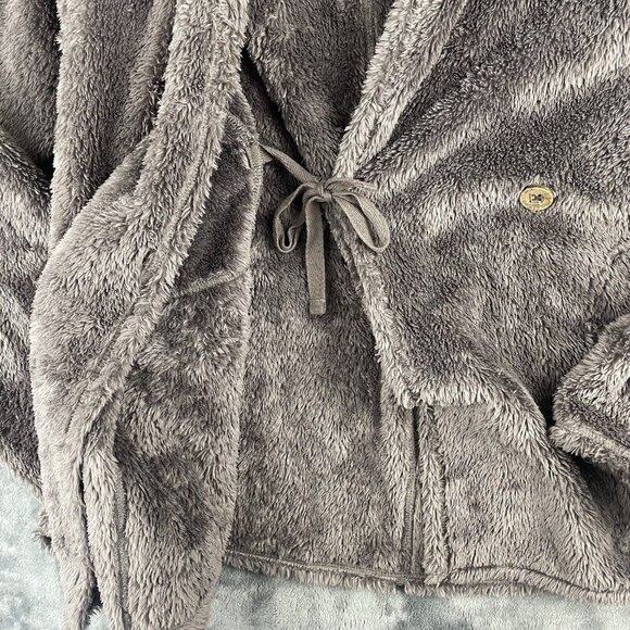 PATAGONIA Fleece Hoody Jacket Womens L Teddy Fluffy String tie Brown - Picture 5 of 7